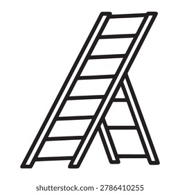 A step ladder leaning on a surface for climbing and reaching high shelves a common household or workplace item for easy access