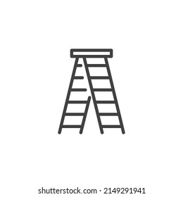 Icono de línea de escalera de paso. signo de estilo lineal para concepto móvil y diseño web. Icono de vector de contorno de escalera plegable. Símbolo, ilustración del logotipo. Gráficos vectoriales