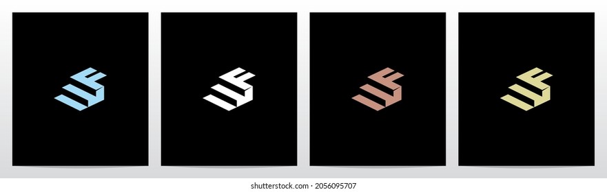 Step-Ladung auf Letter-Logo-Design F