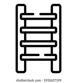 Icono de herramienta de escalera de pasos. Icono de vector de herramienta de paso de contorno para diseño web aislado en fondo blanco