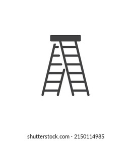 Step ladder vector icon. filled flat sign for mobile concept and web design. Folding ladder glyph icon. Symbol, logo illustration. Vector graphics