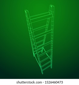 Step ladder. Wireframe low poly mesh vector illustration