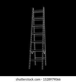 Step ladder. Wireframe low poly mesh vector illustration