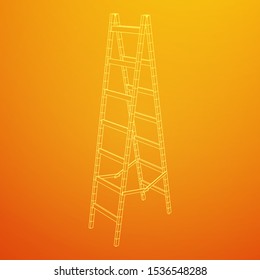 Step ladder. Wireframe low poly mesh vector illustration