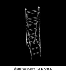 Step ladder. Wireframe low poly mesh vector illustration
