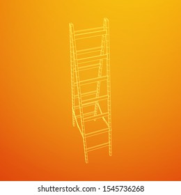 Step ladder. Wireframe low poly mesh vector illustration