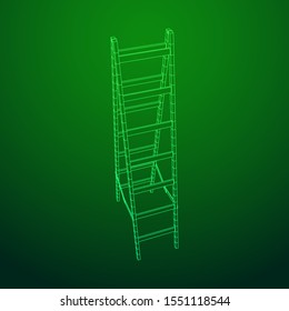 Step ladder. Wireframe low poly mesh vector illustration