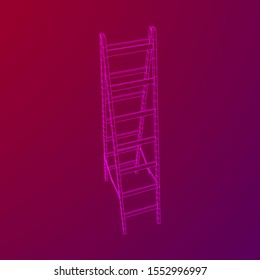 Step ladder. Wireframe low poly mesh vector illustration