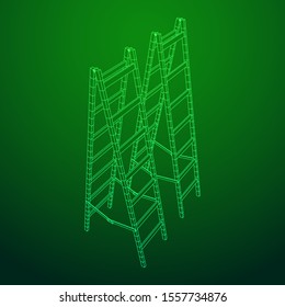 Step ladder. Wireframe low poly mesh vector illustration