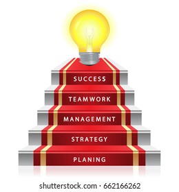 Step light bulb idea infographic. business concept.