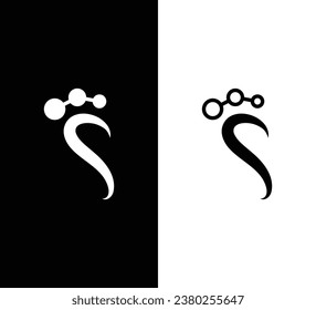 Diseño del logotipo de paso. Logo en blanco y negro. Usable para logotipos de empresas. Plantilla de diseño de logotipos de vectores planos