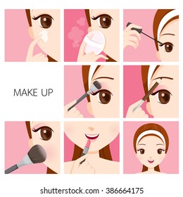 Step To Make Up For Woman, Facial, Beauty, Cosmetic, Health, Lifestyle, Fashion