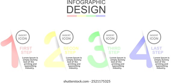 Método de paso Presentación Infografía Diseño Vector