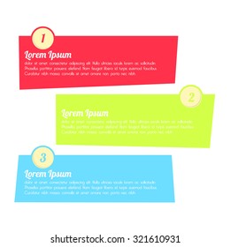 Step note paper, banner and info graphic