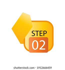 Step number 02 label vector temple design illustration