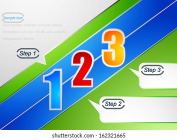 Step number business concepts display background