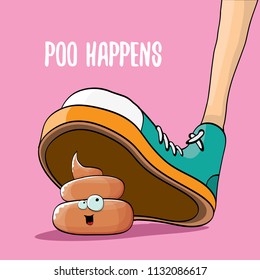 step on poo cartoon comic situation. Business mistakes concept illustration.
