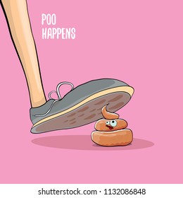 step on poo cartoon comic situation. Business mistakes concept illustration.
