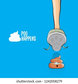 step on poo cartoon comic situation. Business mistakes concept illustration. Poo happens