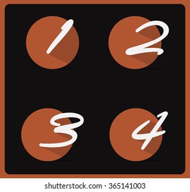 Step one, two, three and four icons. Sequence of options symbols. Loading process signs
Vector design