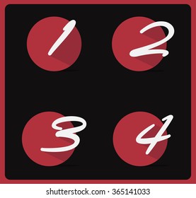 Step one, two, three and four icons. Sequence of options symbols. Loading process signs
Vector design