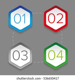 Step one, two, three and four icons - Loading process signs