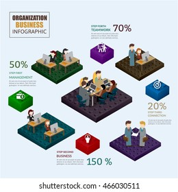 Step organization business in the office.modern vector abstract 3d interface infographic elements.Can used for presentation,leaflet,brochure and  concept design.