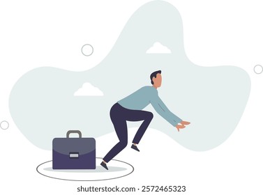 Step out of comfort zone or safe zone, dare to walk your own way or manage to exit from routine job to start new business journey concept.flat characters.