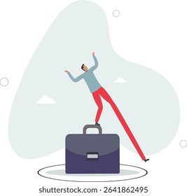 Step out of comfort zone or safe zone, dare to walk your own way or manage to exit from routine job to start new business journey concept. character life .