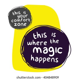 Step Outside Your Comfort Zone (Motivational Quote Vector Art)