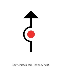 Step Over Icon. Jump, Symbol Crossing Over. 