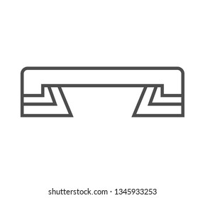 step platform sport icon. vector outline illustration on white background.