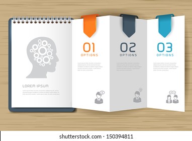 Step for positive thinking with paper, Creative folded paper modern template design vector illustration 