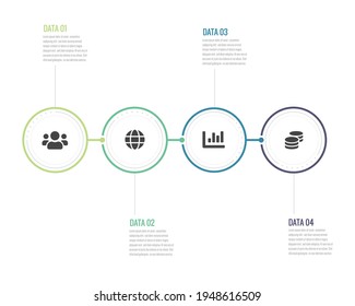 Ilustración de la infografía de proceso paso con proceso de 4 pasos. Perfecto para gráficos   Diseño, Presentación Empresarial, Informes de Análisis, Gráficos de Flujo, Flujo de Trabajo de Procesos, Visualización de Datos, Diseño Web.