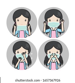 Step of putting on protective mask