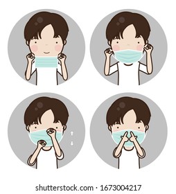 Step of putting on protective mask