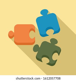 Step puzzle icon. Flat illustration of step puzzle vector icon for web design