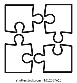 Step puzzle icon. Outline step puzzle vector icon for web design isolated on white background