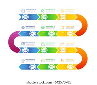 Step, ribbon Infographics