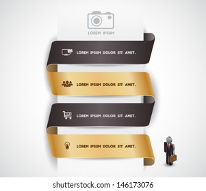 Step ribbon vector. can use for business concept.