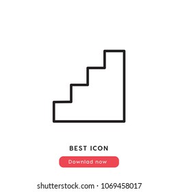 Step sign Icon vector, stairs symbol vector illustration for web and mobil app isolated on grey background