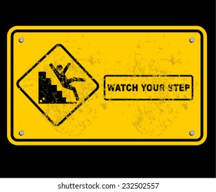 step, sign, watch, caution 