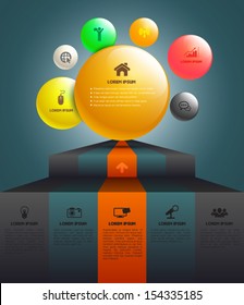 Step up to sphere. can use for infographic / business concept / planing / diagram / brochure / web / printng.
