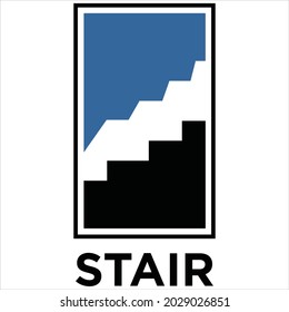 icono del vector del logotipo de la escalera