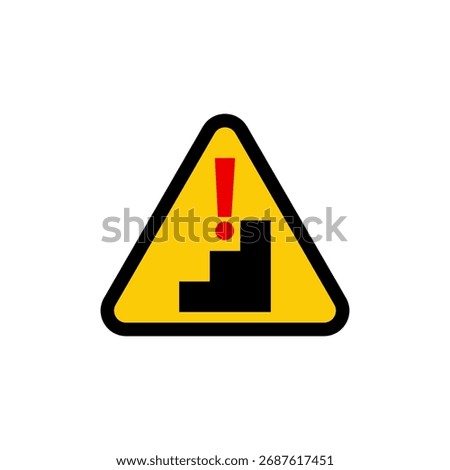 Step or stairs warning sign. Simple minimal vector drawing. 