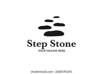 Step stone logo design vector illustration