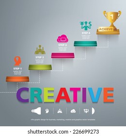 Step to success template modern info graphic design, for business template, marketing, creative templates and graphics vector