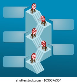 Step Of Successful Goal Target Attempt, Simple Flat Vector Style in iSometric.