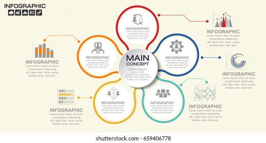 Step and timeline Infographic Templates for Business Vector Illustration, With 5 options, process diagram, vector eps10 illustration