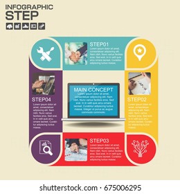 Step and timeline Infographic Templates for Business Vector Illustration, With 5 options, process diagram, vector eps10 illustration